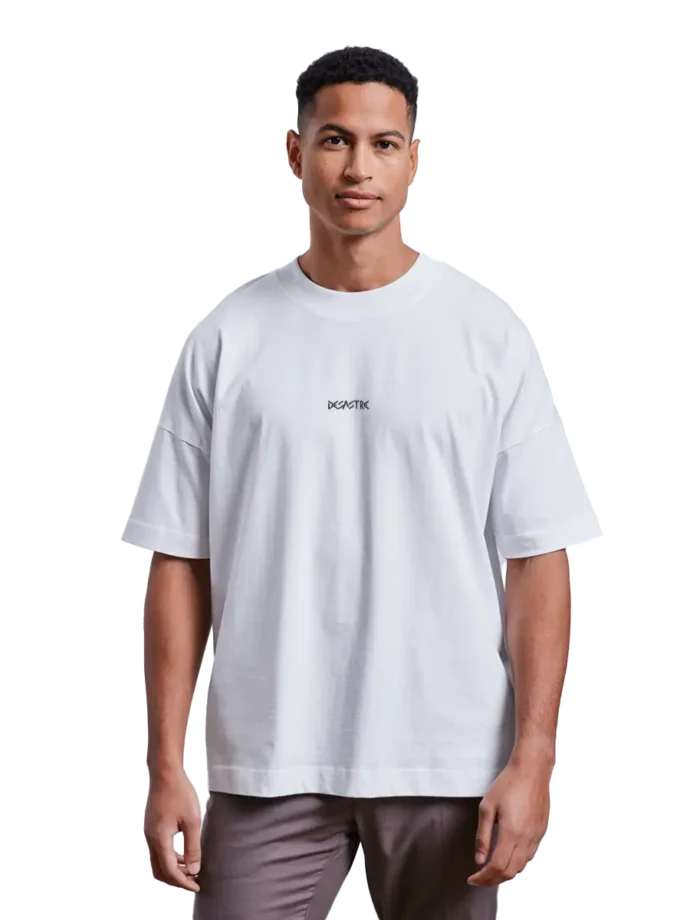 T-shirt bio blanc Oversize Unisexe Desastre fr1ngue streamer stream twitch france français