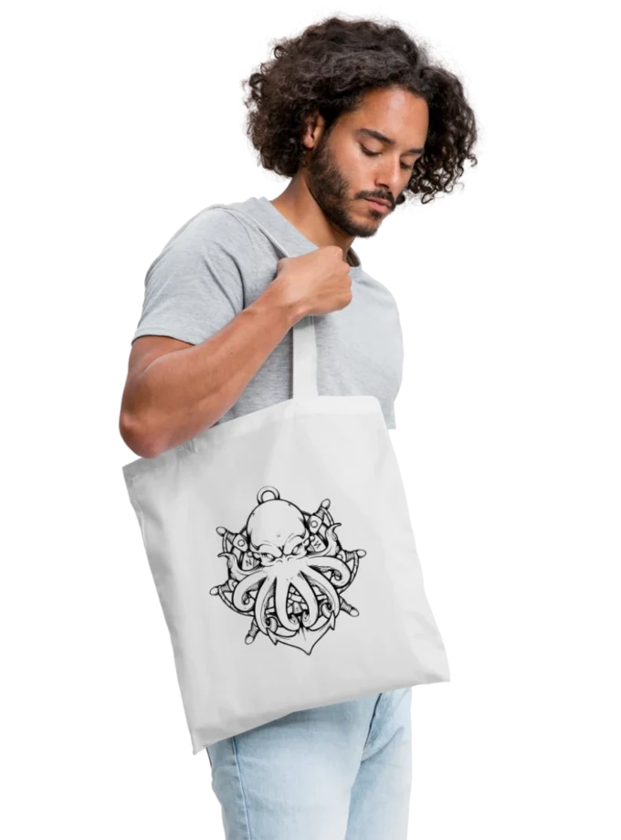 Tote Bag blanc édition Kraken Dhalen twitch français youtube streamer fr1ngue