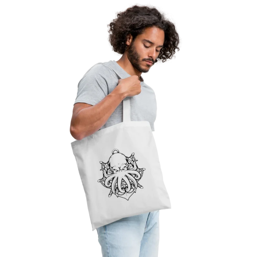 Tote Bag blanc édition Kraken Dhalen twitch français youtube streamer fr1ngue