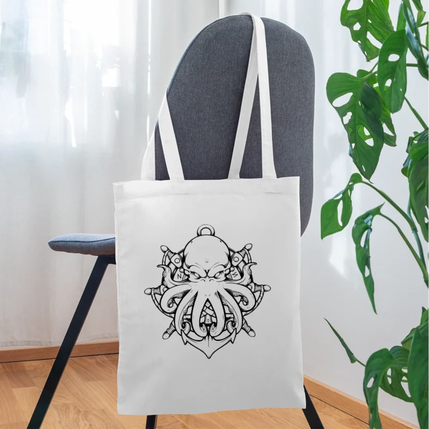 Tote Bag blanc édition Kraken Dhalen twitch français youtube streamer fr1ngue