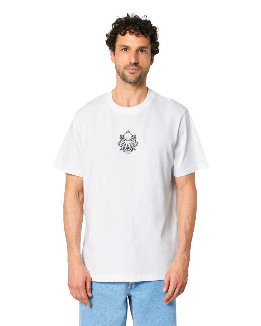 T-shirt bio blanc Décontracté Unisexe Dhalen twitch français youtube streamer fr1ngue