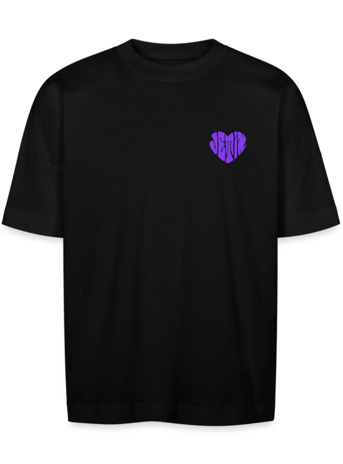 T-shirt bio Oversize noir logo violet Unisexe Jetix fr1ngue twitch streamer valorant radiant champion mio français france