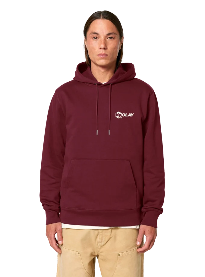 Sweat à capuche épais bio bordeaux Unisexe Krolay fr1ngue twitch streamer rust français france