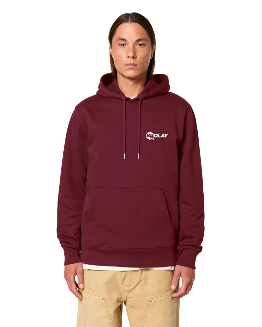 Sweat à capuche épais bio bordeaux Unisexe Krolay fr1ngue twitch streamer rust français france