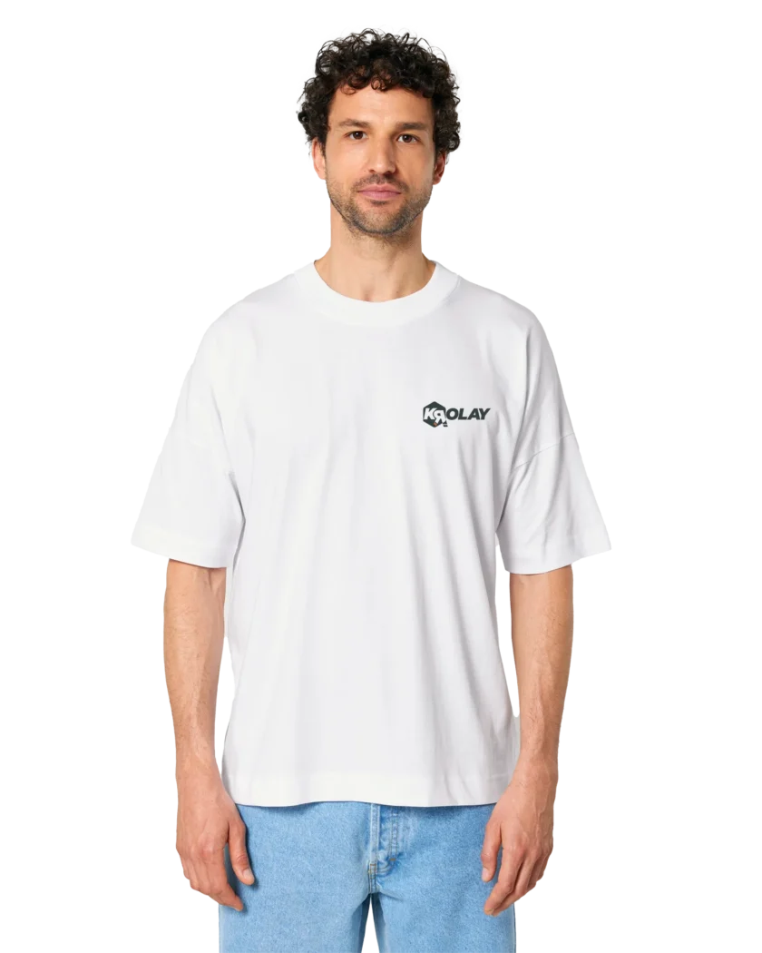 T-shirt bio Oversize blanc Unisexe Krolay fr1ngue twitch streamer rust français france