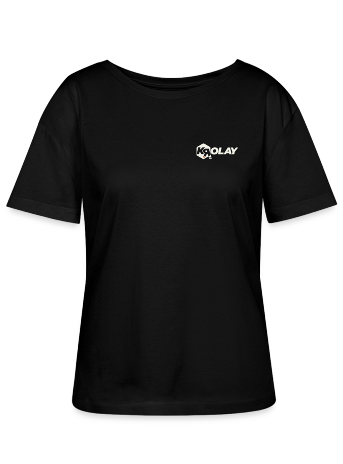 T-shirt bio à col rond noir Femme Krolay fr1ngue twitch streamer rust français france