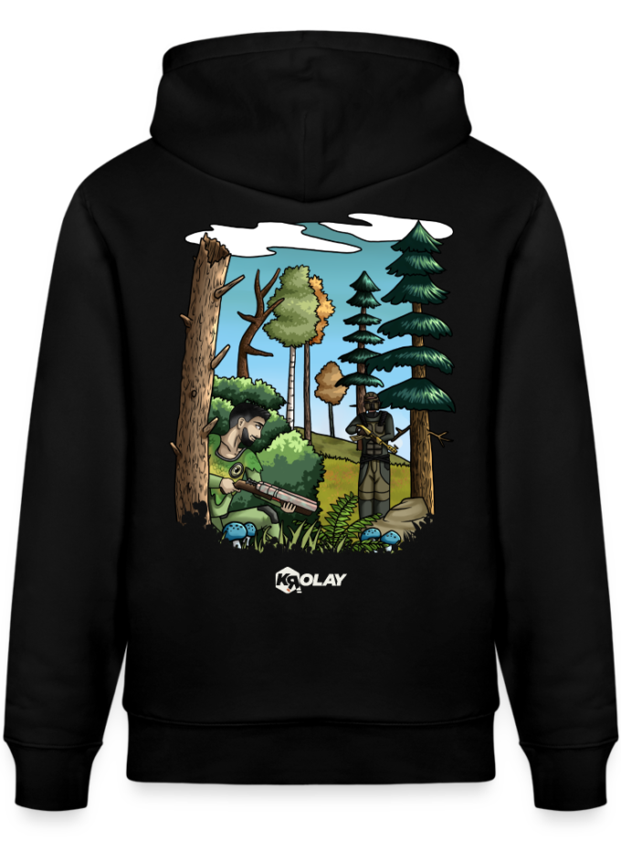 Sweat à capuche épais bio noir Fougère Unisexe Krolay Fr1ngue streamer rust merch vêtement twitch