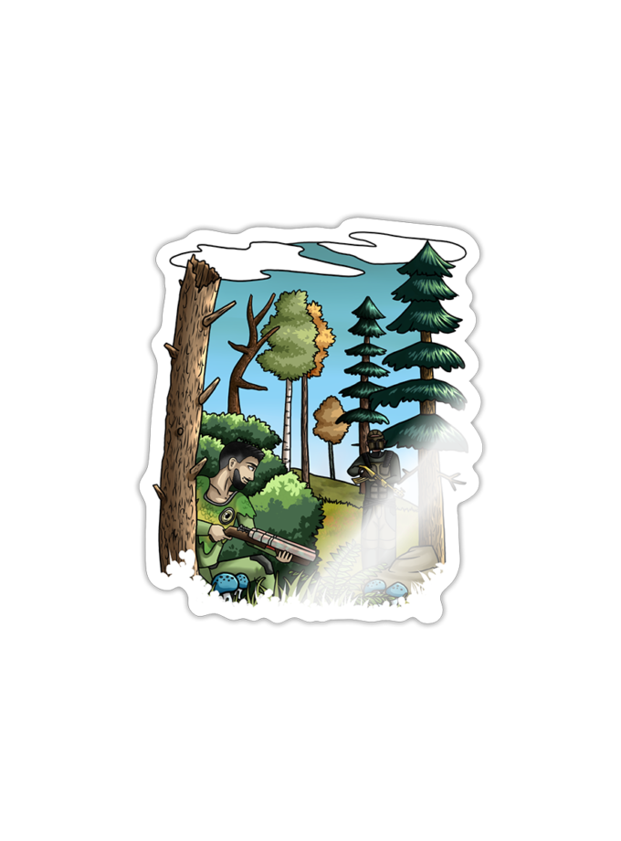 Sticker fond blanc brillant Fougère Krolay Fr1ngue streamer rust merch vêtement twitch