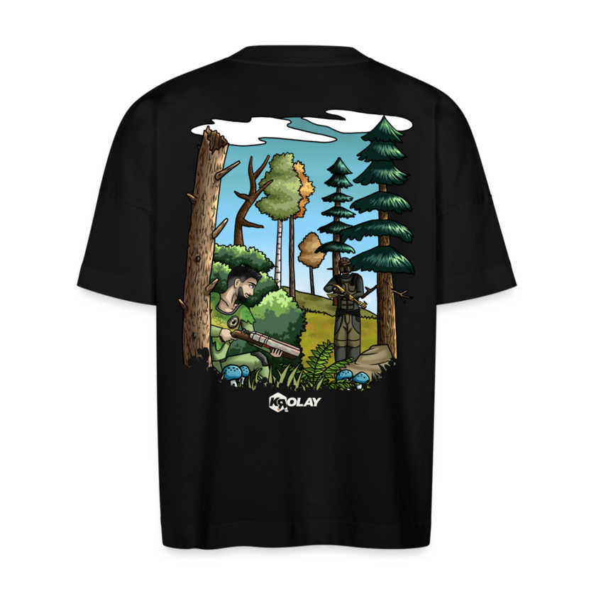 T-shirt bio Oversize noir Fougère Unisexe Krolay Fr1ngue streamer rust merch vêtement twitch