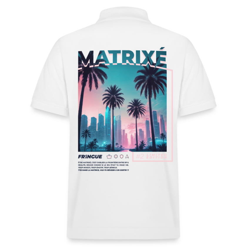 Polo bio blanc Unisexe Matrixé fr1ngue GTA RP