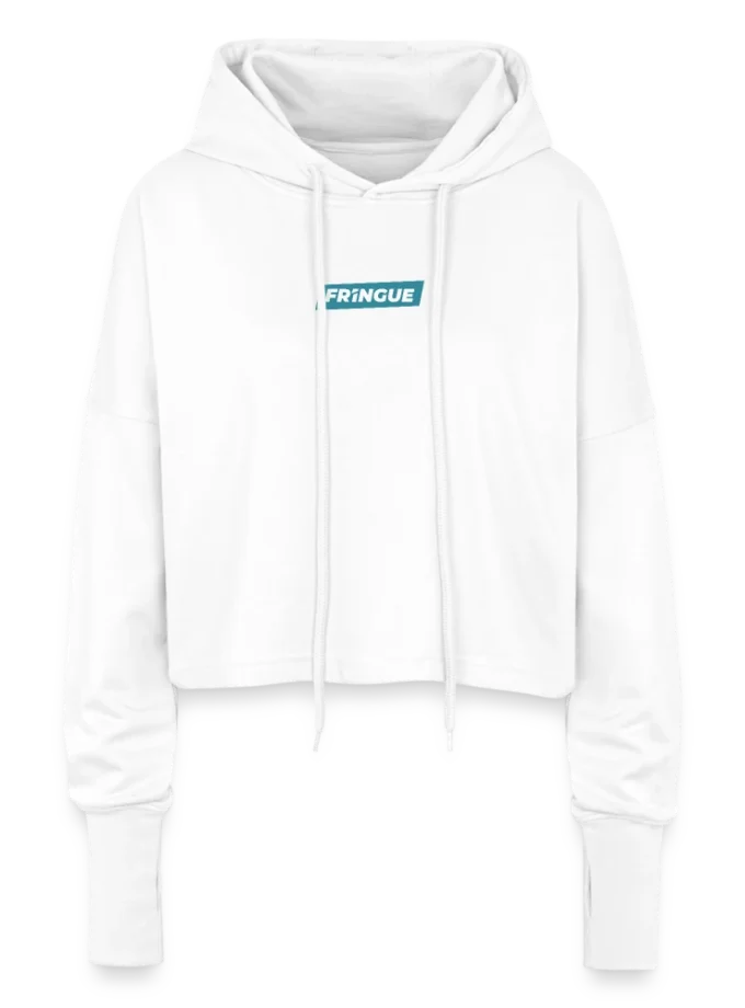 Sweat à capuche court blanc Femme Matrixé fr1ngue GTA RP