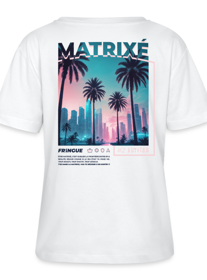 T-shirt bio à col rond blanc Femme Matrixé fr1ngue GTA RP