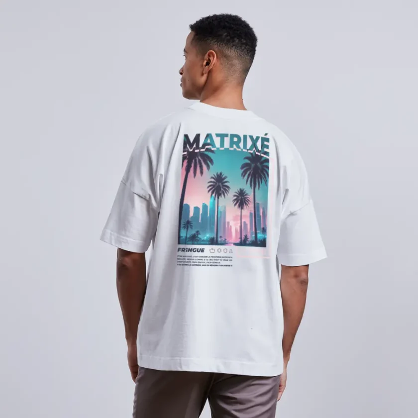 t-shirt oversize blanc matrixé Fr1ngue GTA RP