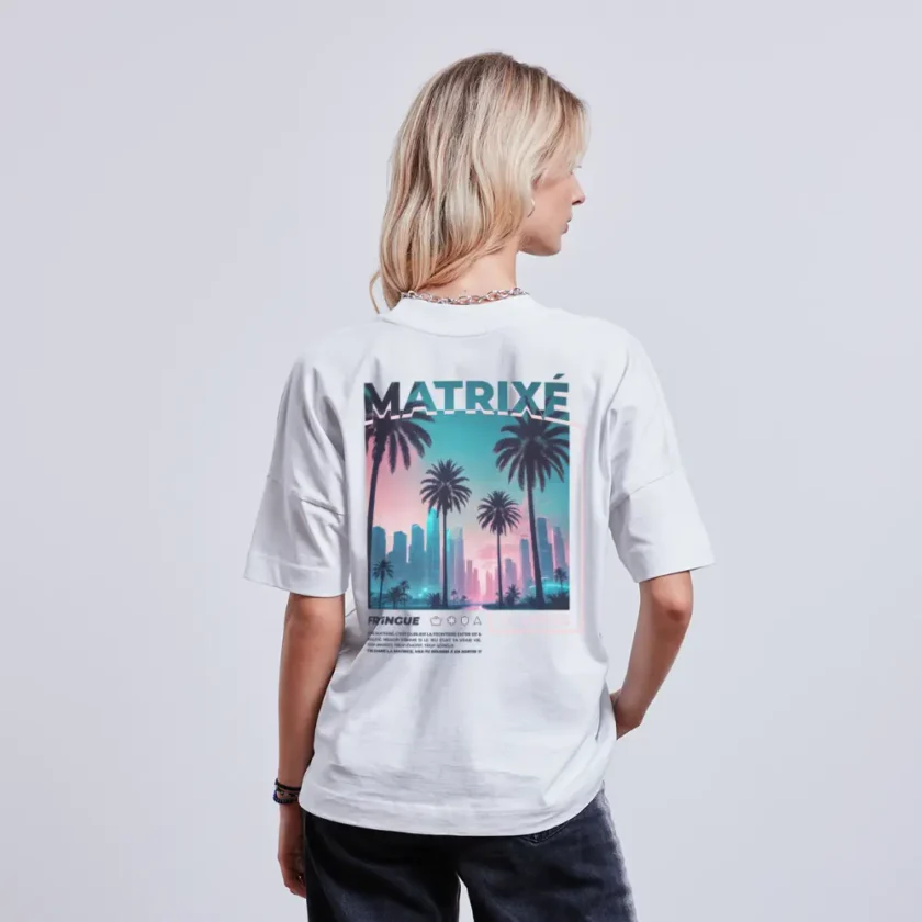 t-shirt oversize blanc matrixé Fr1ngue GTA RP